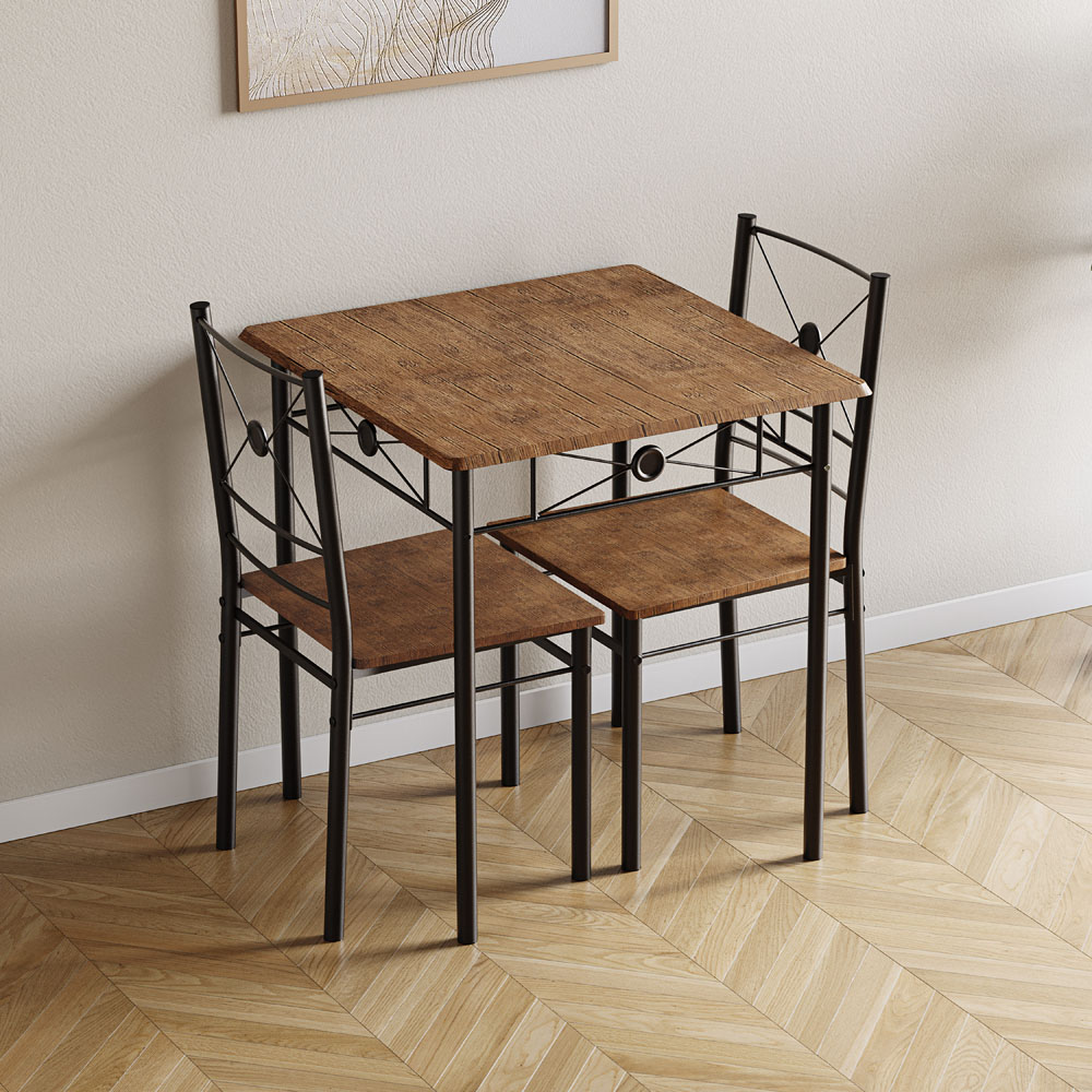 VIDA DESIGNS Roslyn 2 Seater Square Dining Set Dark Wood Image 2