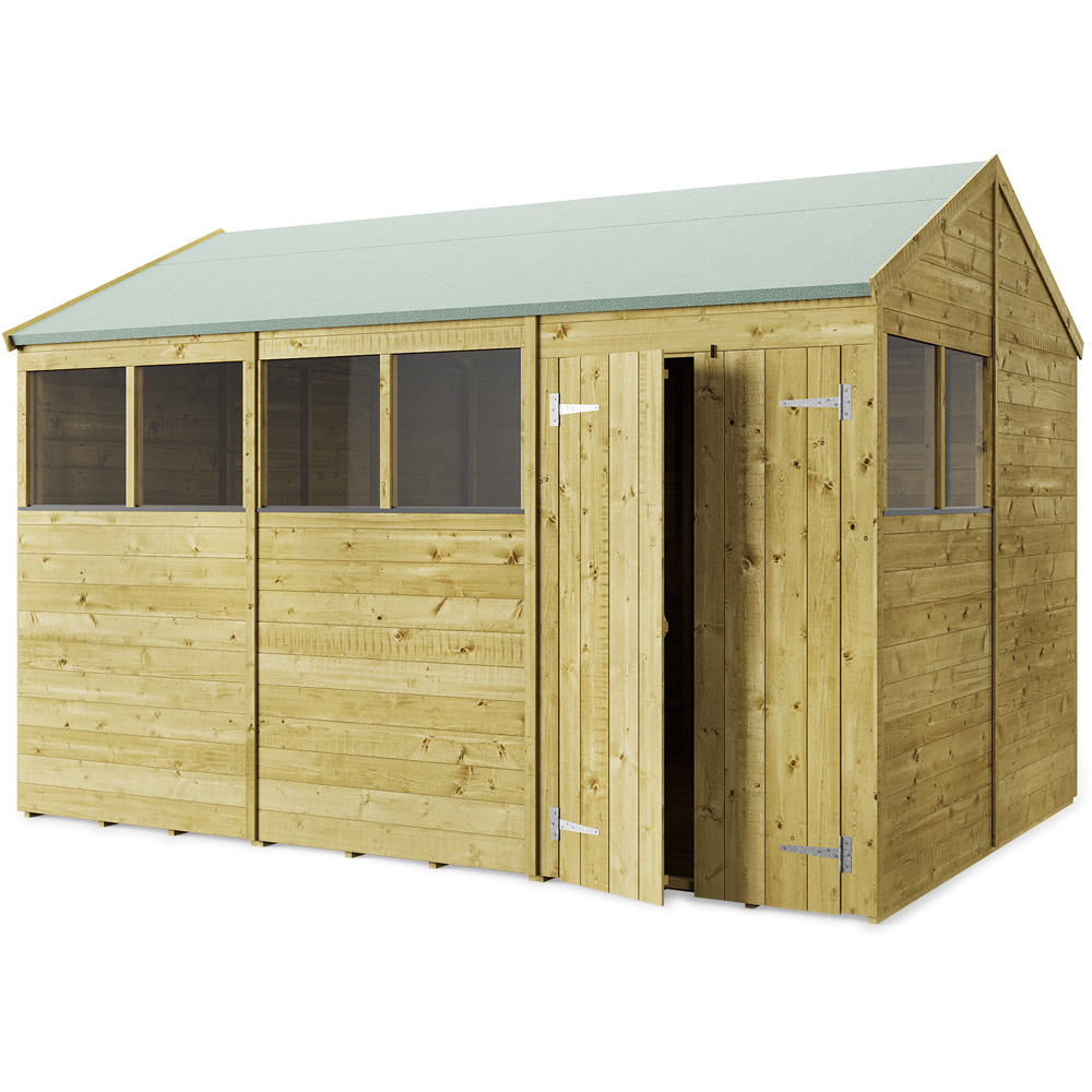 StoreMore 12 x 8ft Double Door Tongue and Groove Apex Shed with Window Image 1