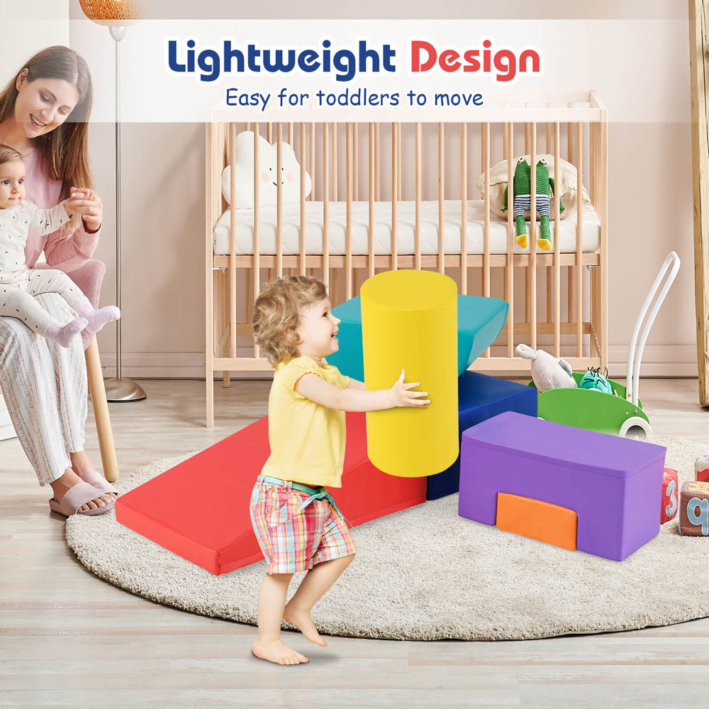Costway Colourful Toddler Foam Climbing Blocks with PU Cover Image 5