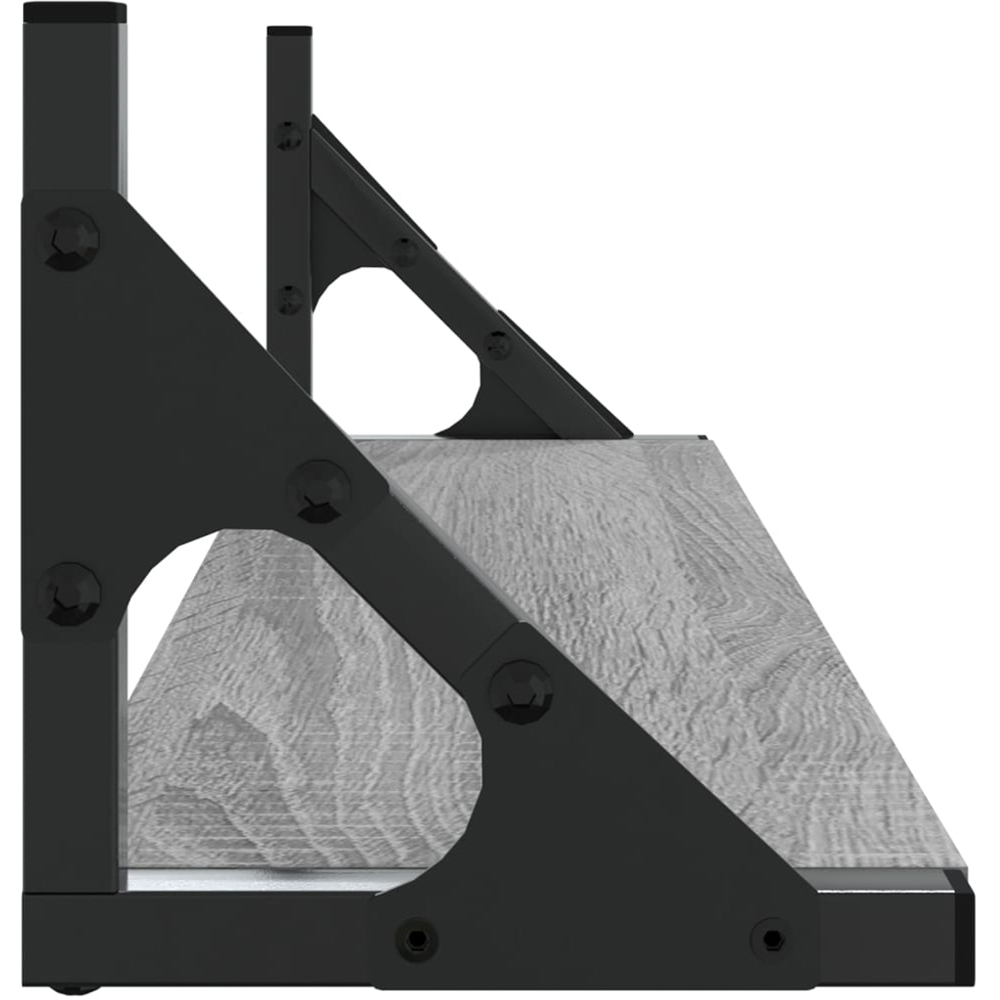 vidaXL 60cm Set of 2 Grey Sonoma Floating Wall Shelf Image 5