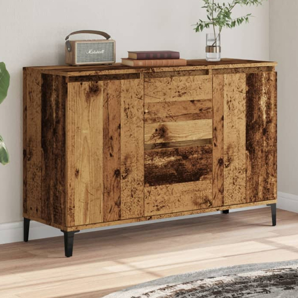 vidaXL 2 Door 2 Drawer Old Wood Sideboard Image 1