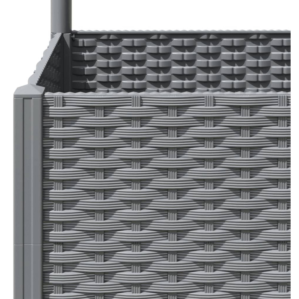 vidaXL Light Grey Polypropylene Garden Planter with Trellis 136 x 40 x 120cm Image 6