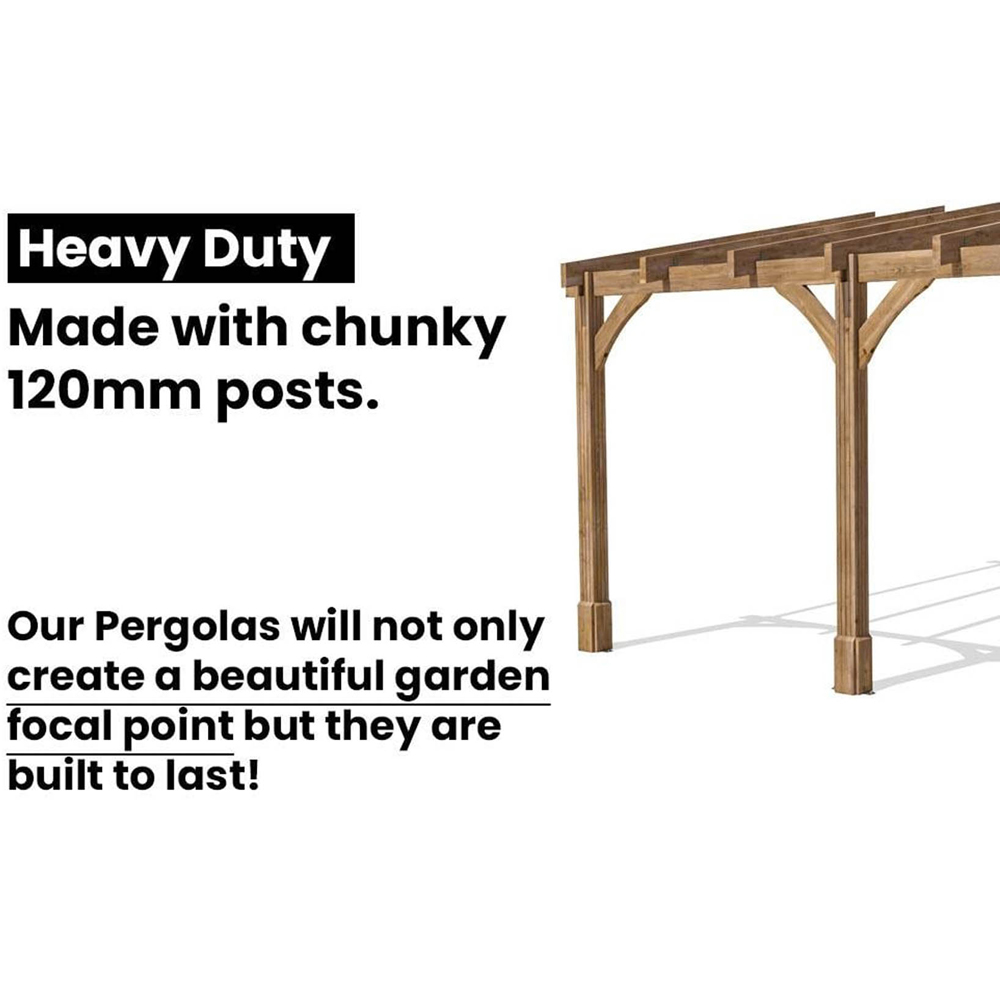 Dunster House Leviathan 5 x 3m Brown Plant Frame Wall Mounted Lean To Pergola Image 7