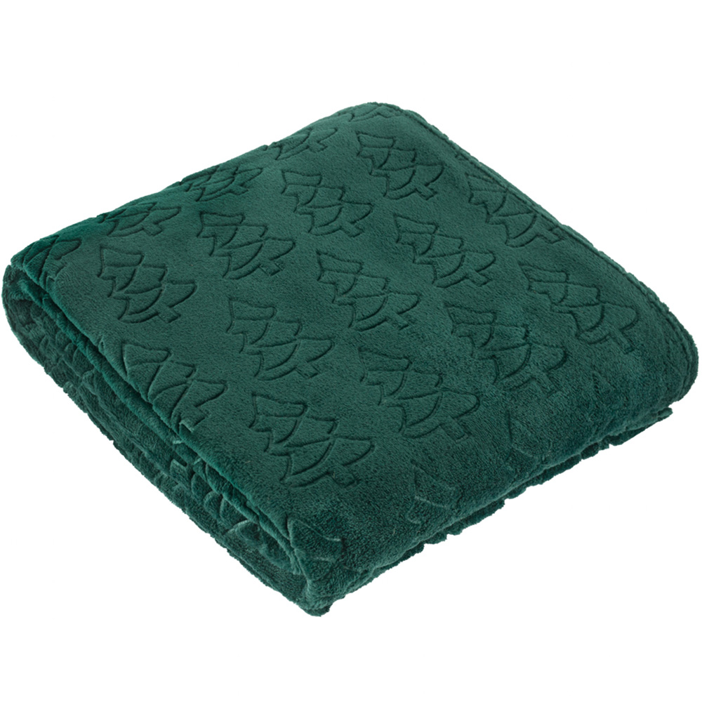 Furn Emerald Festive Trees Fleece Throw 140 x 180cm Image 1