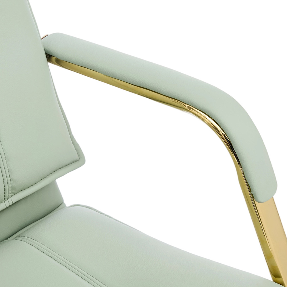 Living and Home Light Green PU Leather Height Adjustable Vintage Swivel Office Chair Image 4