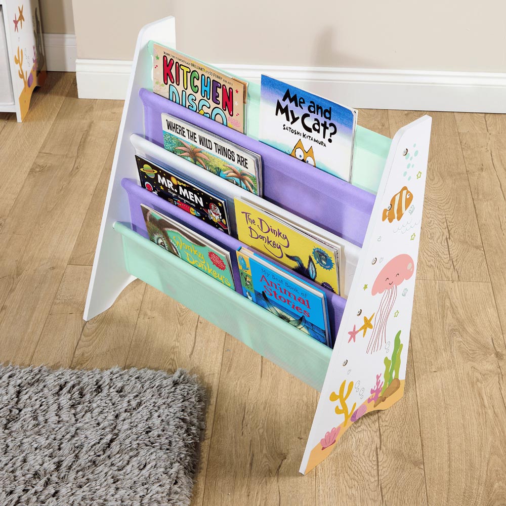 Home Source Anya 4 Shelf Multicolour Sealife Animal Kids Bookcase Image 5