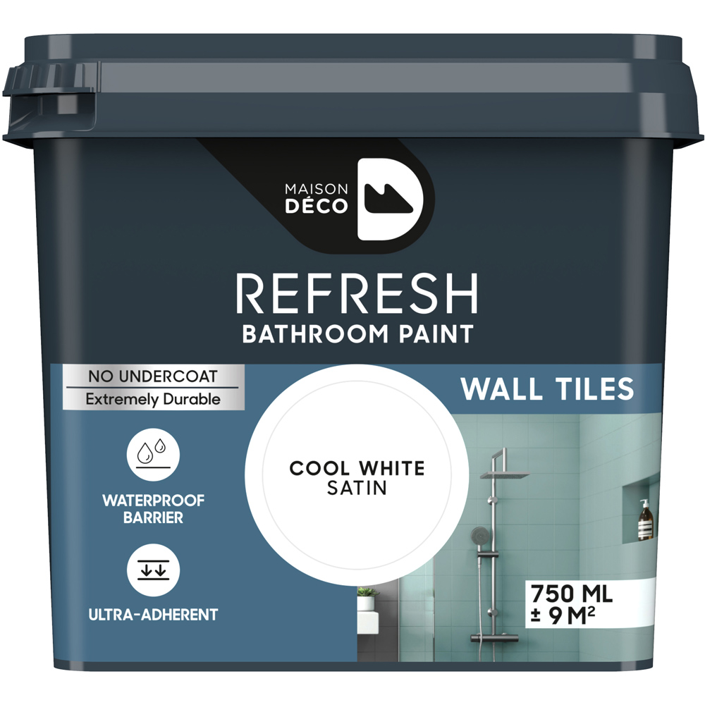 Maison Deco Refresh Bathroom Cool White Satin Paint 750ml Image 2