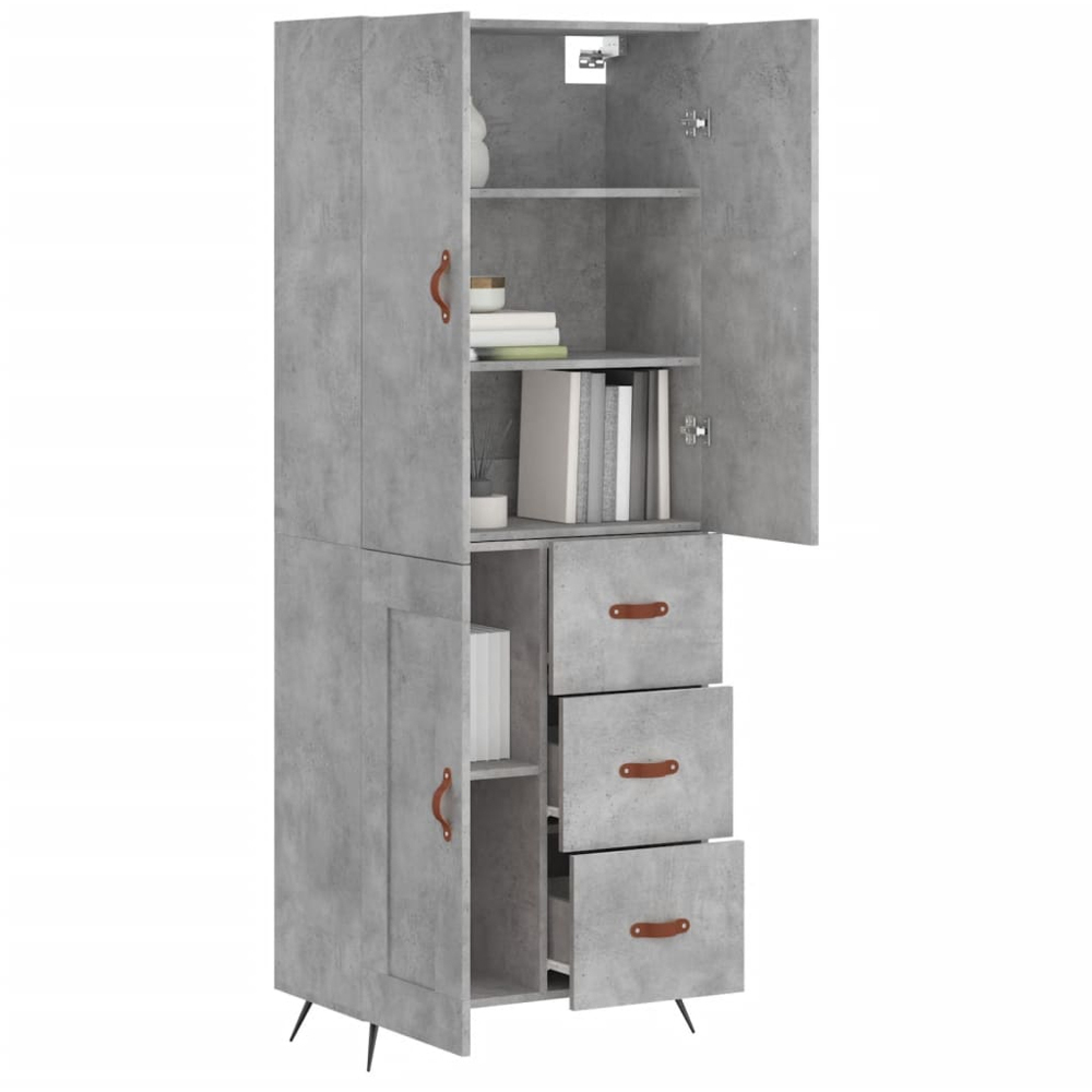 vidaXL 2 Door 3 Drawer Grey Highboard Image 3