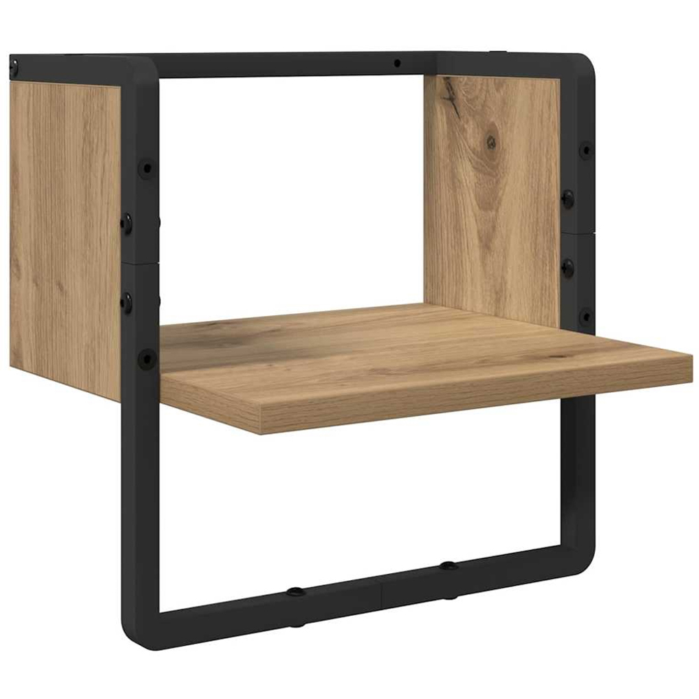 vidaXL 9 Shelf Artisan Oak Wall Shelf Set of 6 Image 6