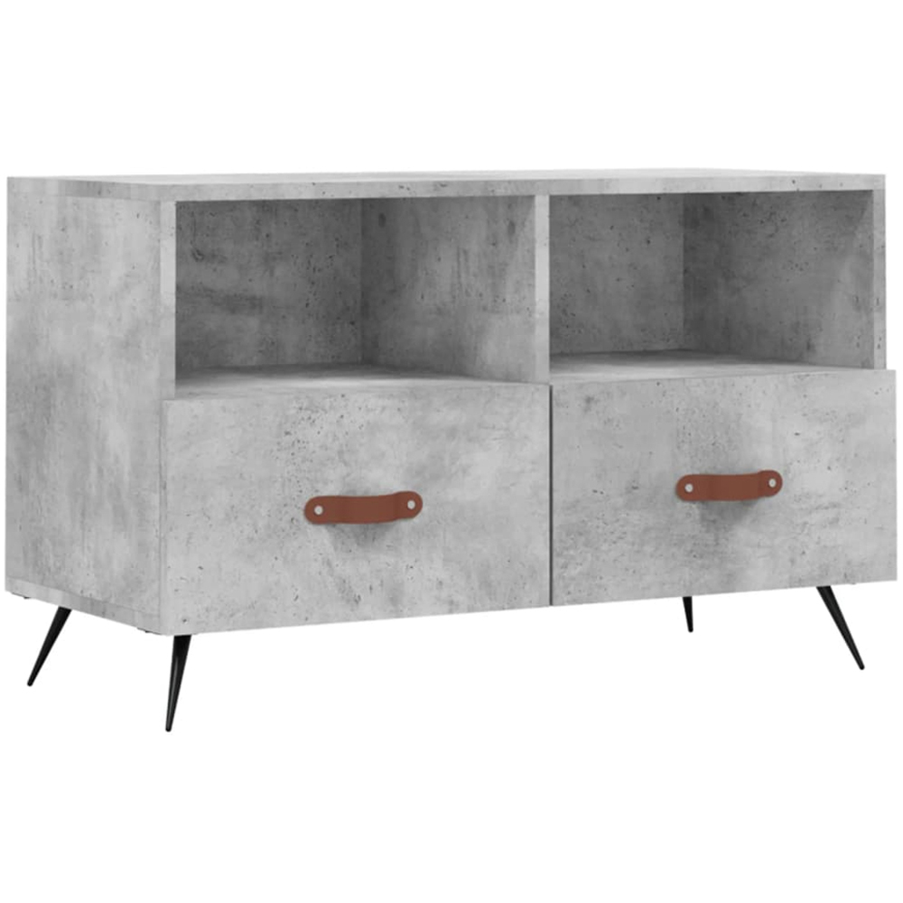 vidaXL 2 Drawer 2 Shelf Concrete Grey TV Cabinet Image 2