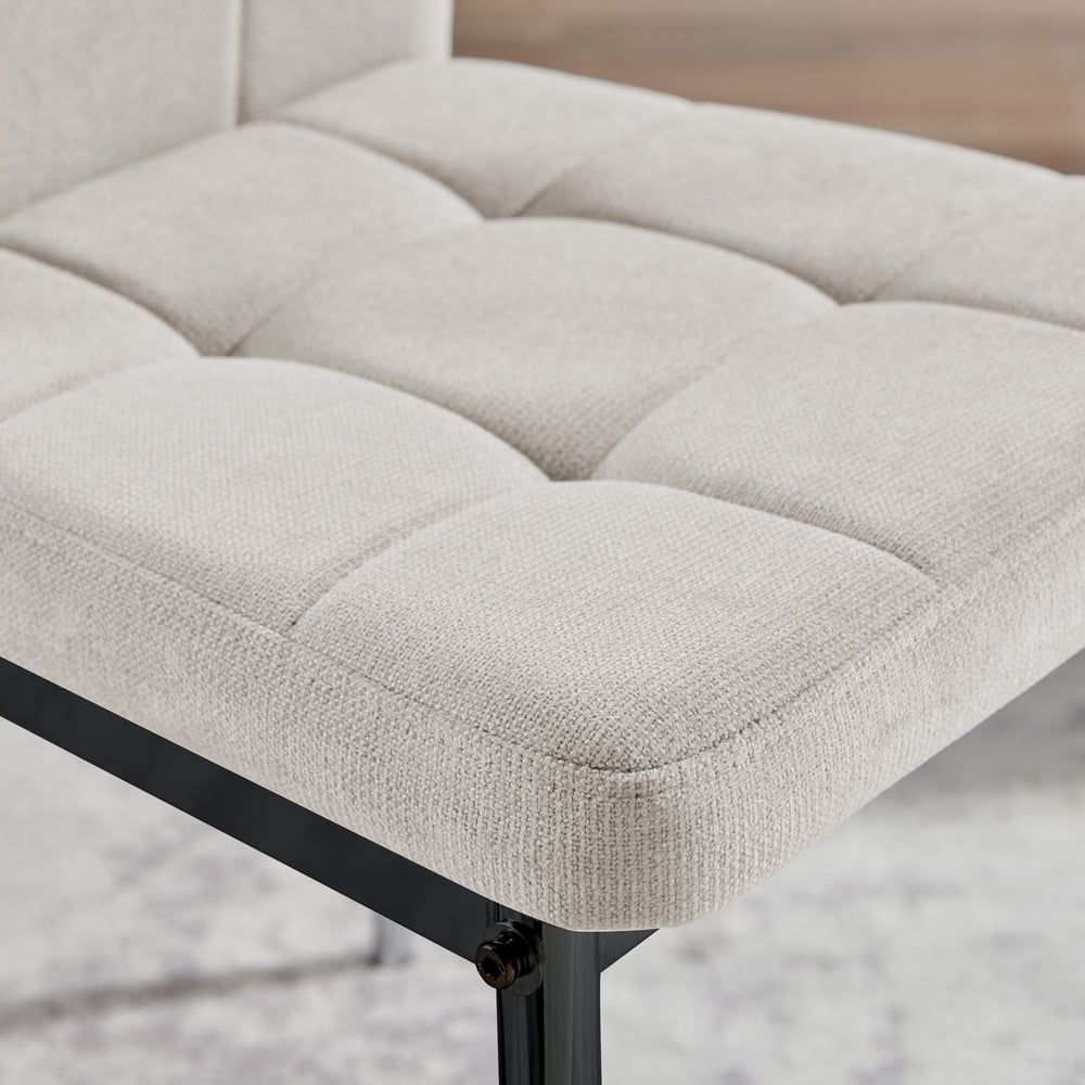 Furniturebox Valentina Set of 2 Cream and Black Textured Weave Dining Chairs Image 3