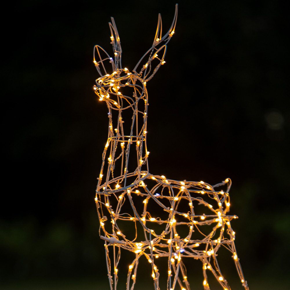 The Christmas Centre 230 LED White Wire Light-Up Stag Reindeer 4ft Image 2