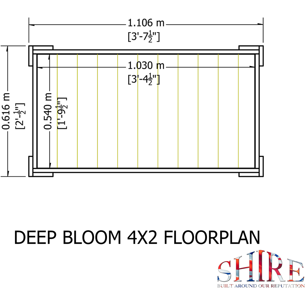 Shire Bloom Wooden Deep Planter 71 x 111 x 62cm Image 7