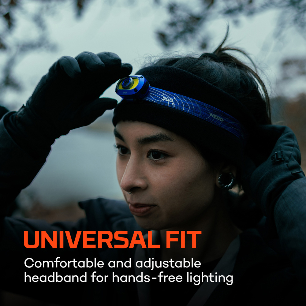 Nebo Mycro 550+ 2-in-1 550 Lumens Blue Rechargeable Detachable Headlamp and Cap Light Image 7