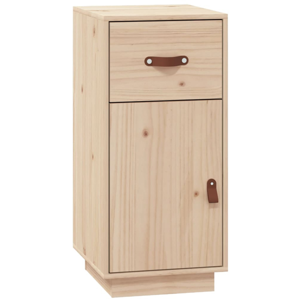 vidaXL Single Door Single Drawer Solid Wood Pine Sideboard Image 2