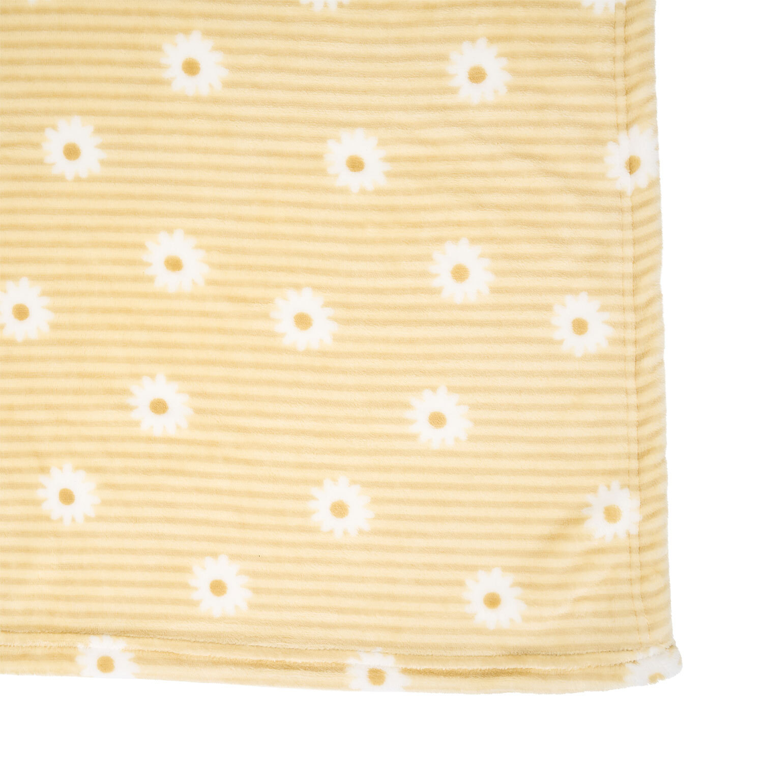 Daisy Stripe Printed Throw Yellow Image 5