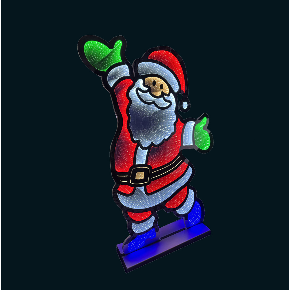 Samuel Alexander Multicoloured LED Tall Santa Infinity Christmas Decoration 6ft Image 4