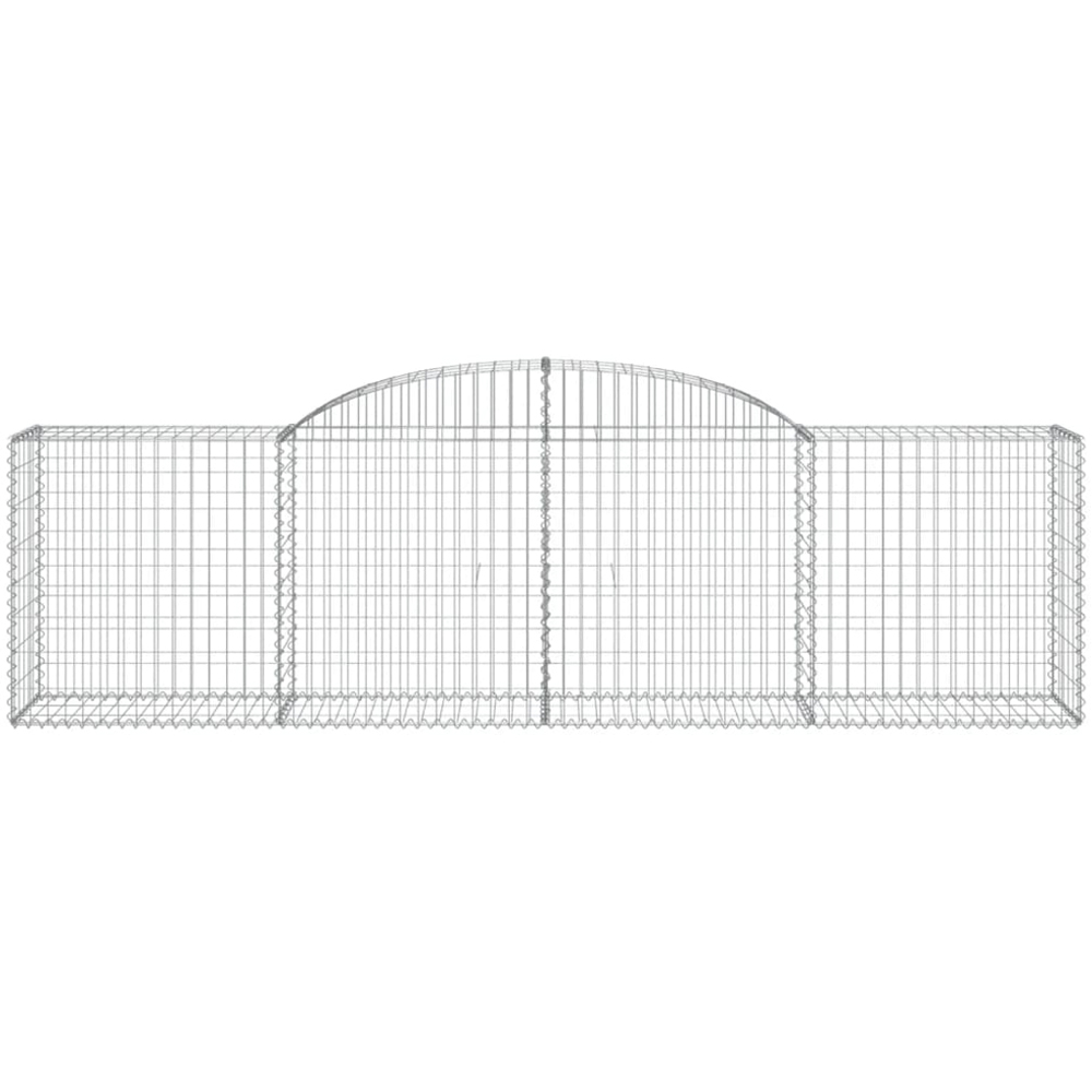 vidaXL Silver Galvanised Iron Arched Gabion Basket 300 x 50 x 80/100cm 7 Pack Image 2