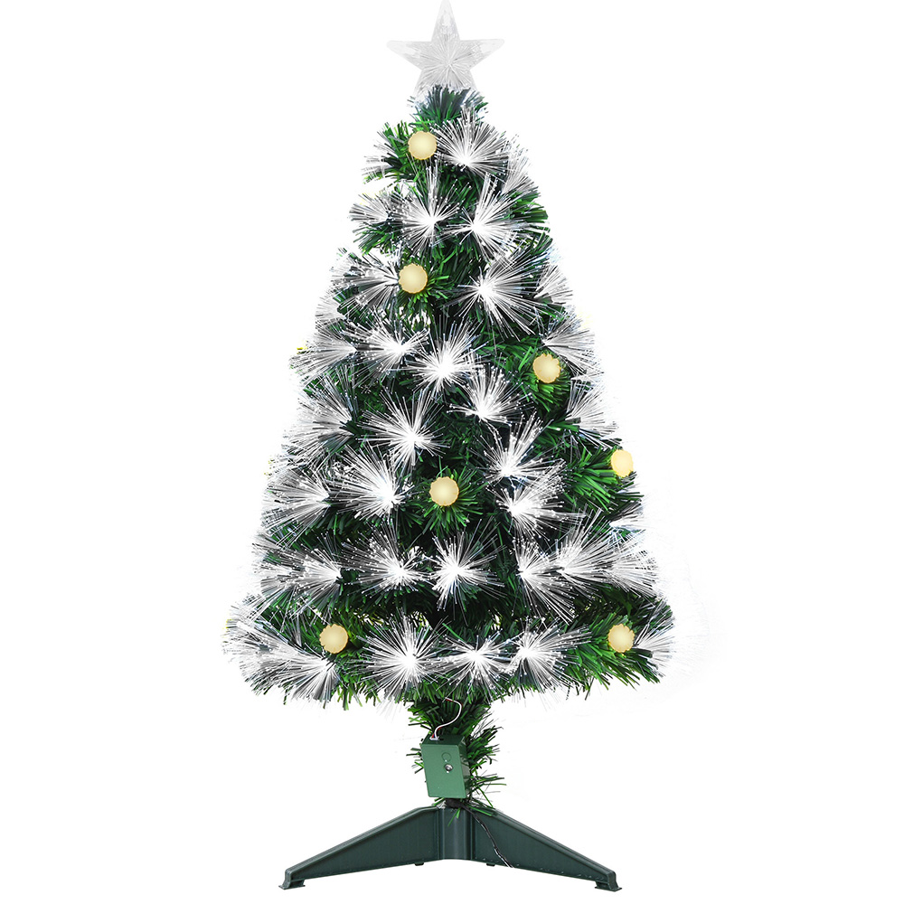Everglow Fiber Optic LED Green Artificial Christmas Tree with Star Topper 3ft Image 1
