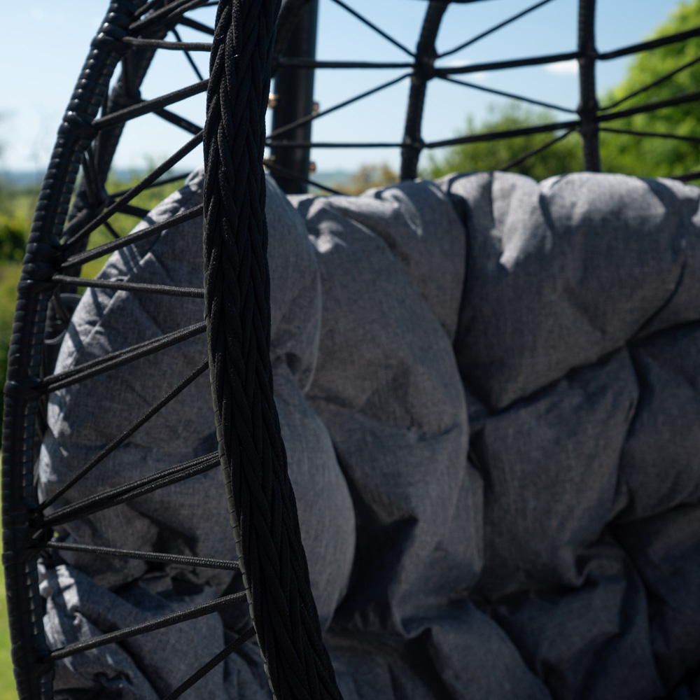 Artemis Home Hebden Dark Grey Garden Hanging Egg Chair Image 2