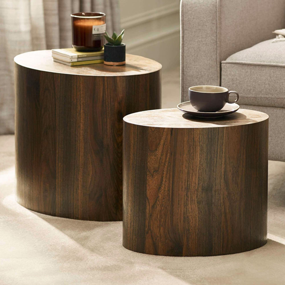 Julian Bowen Toba Walnut Effect Nest of Tables Set of 2 Image 1