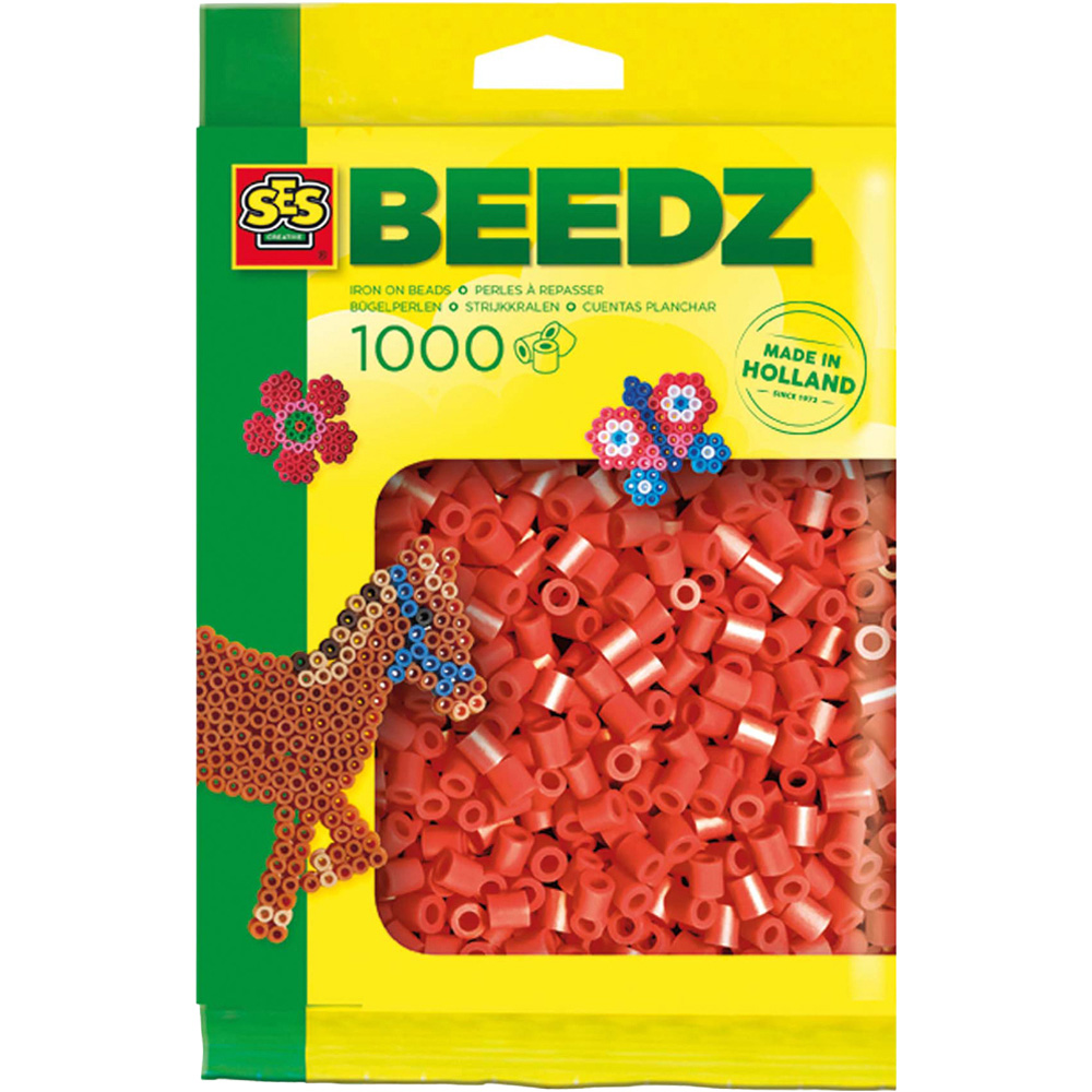 SES Creative Beedz Red Iron On Beads 1000 Piece  Image 1