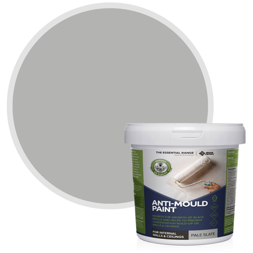StoneCare4U Essential Walls & Ceilings Pale Slate Matt Anti Mould Paint 5L Image 1