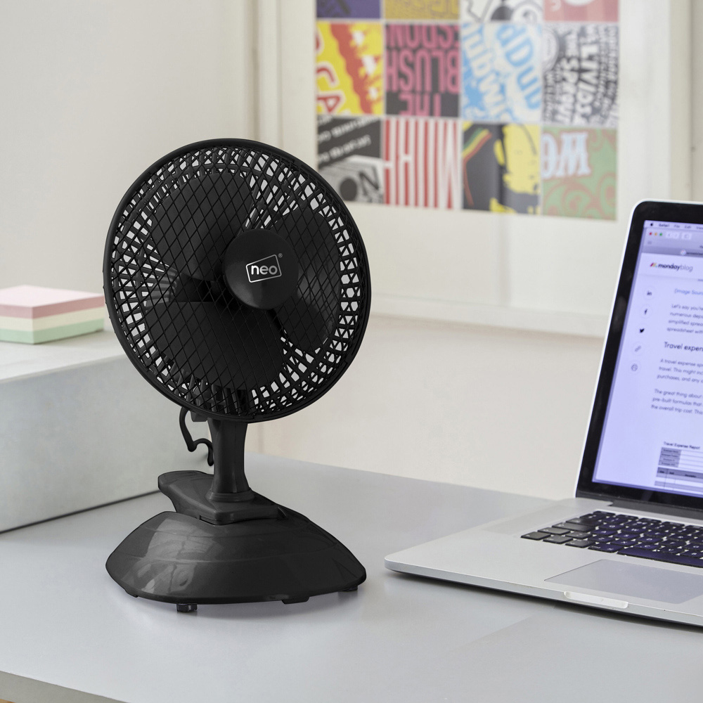 Neo Mini Clip Base Mount Desk Fan 6 inch Image 2