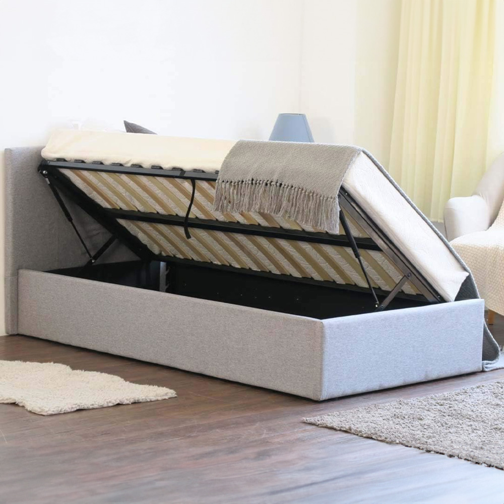 Home Treats Single Grey Ottoman Bed Image 8