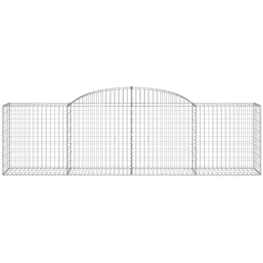 vidaXL Silver Galvanised Iron Gabion Basket 300 x 50 x 80/100cm 6 Pack Image 2