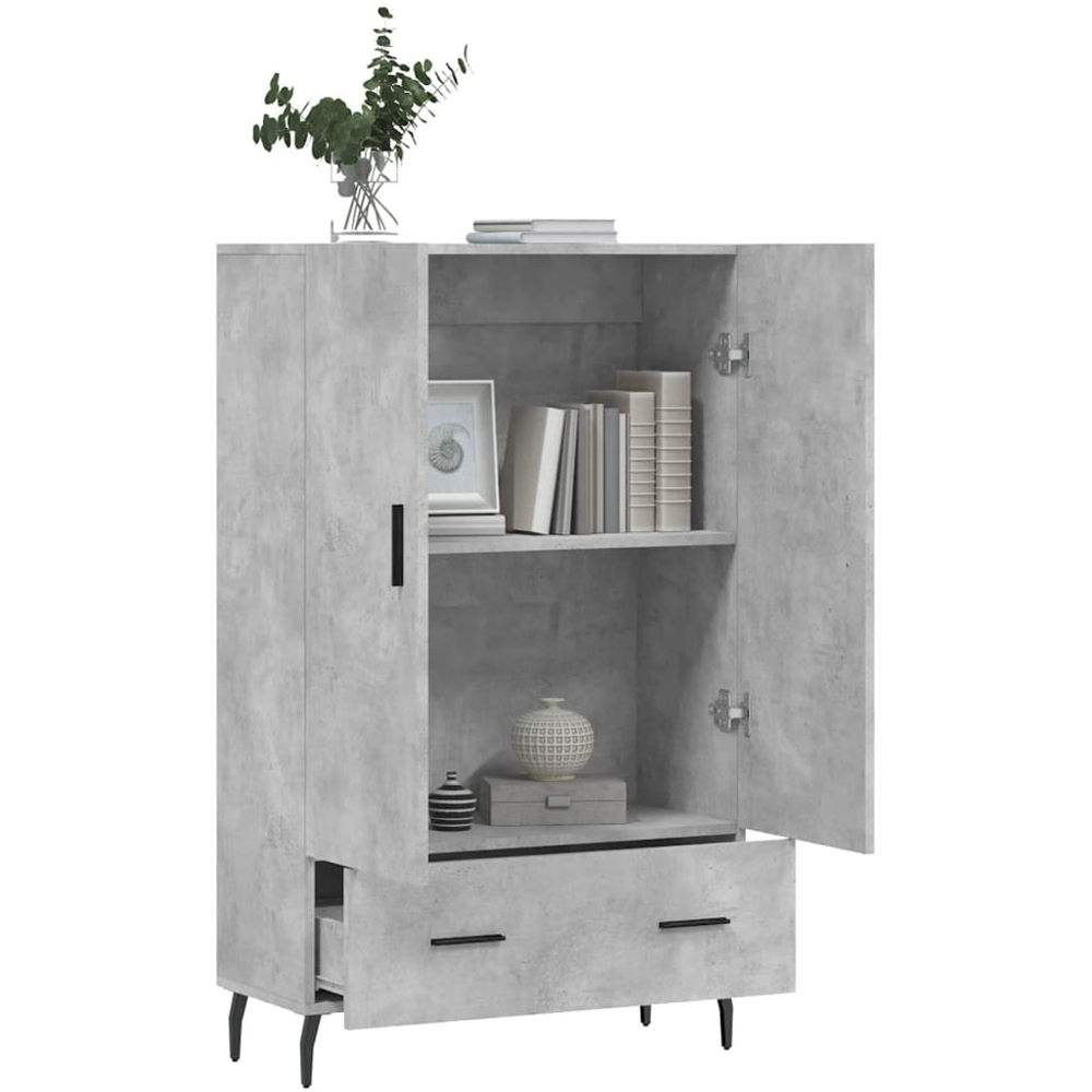 vidaXL 2 Door Single Drawer Concrete Grey Highboard Image 4
