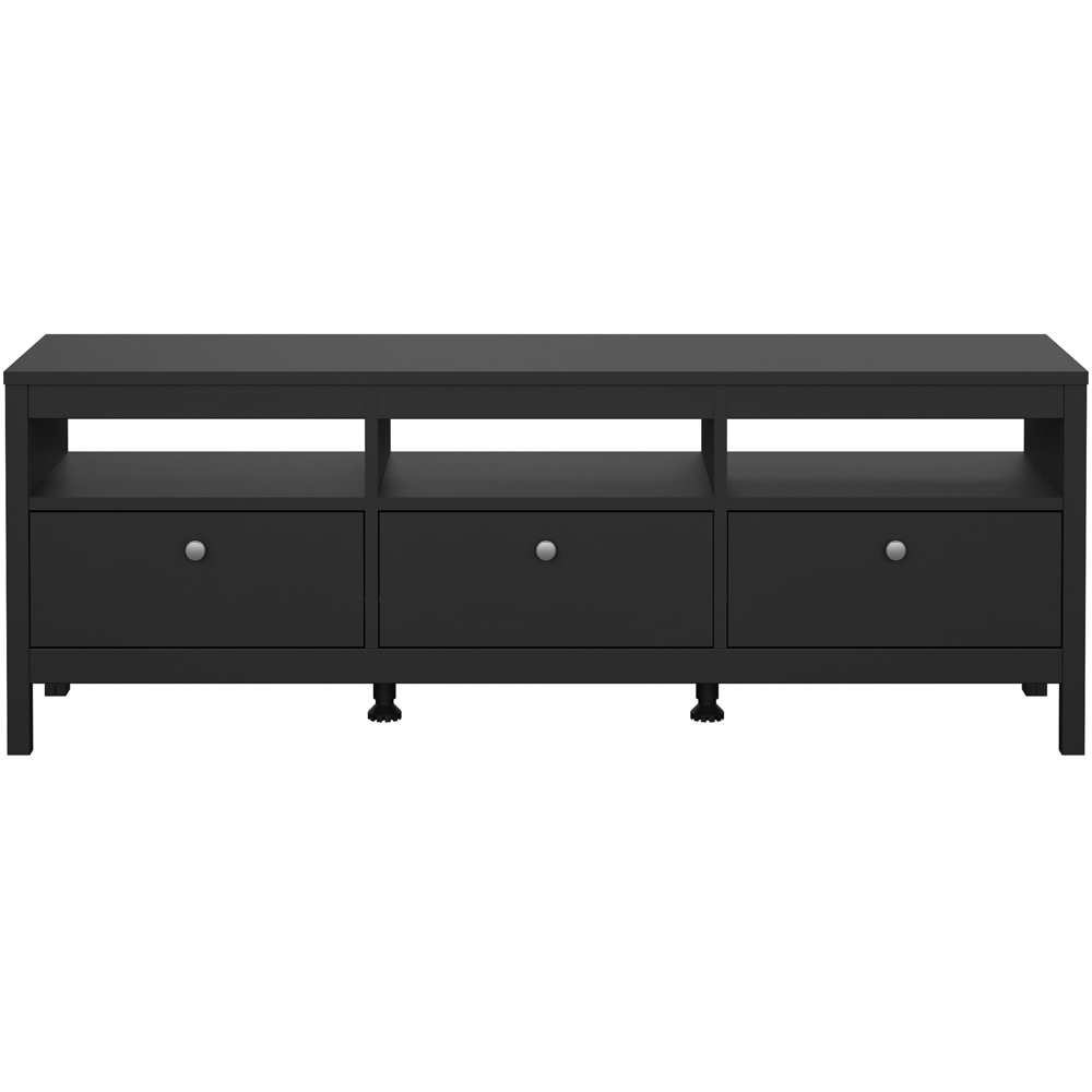 Florence Madrid 3 Drawer Matt Black TV Unit Image 3