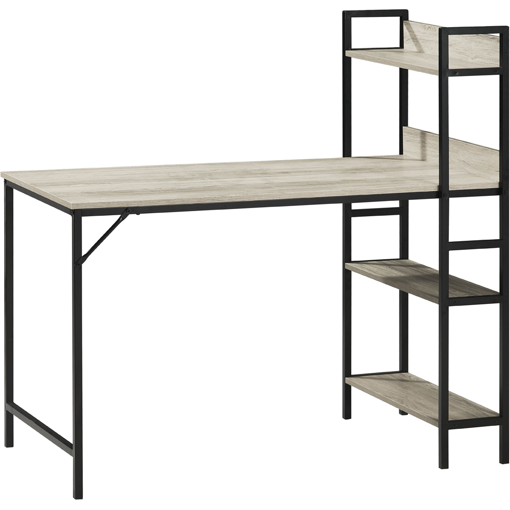 Vida Designs Brooklyn Grey Computer Desk with 3 Shelf Image 2