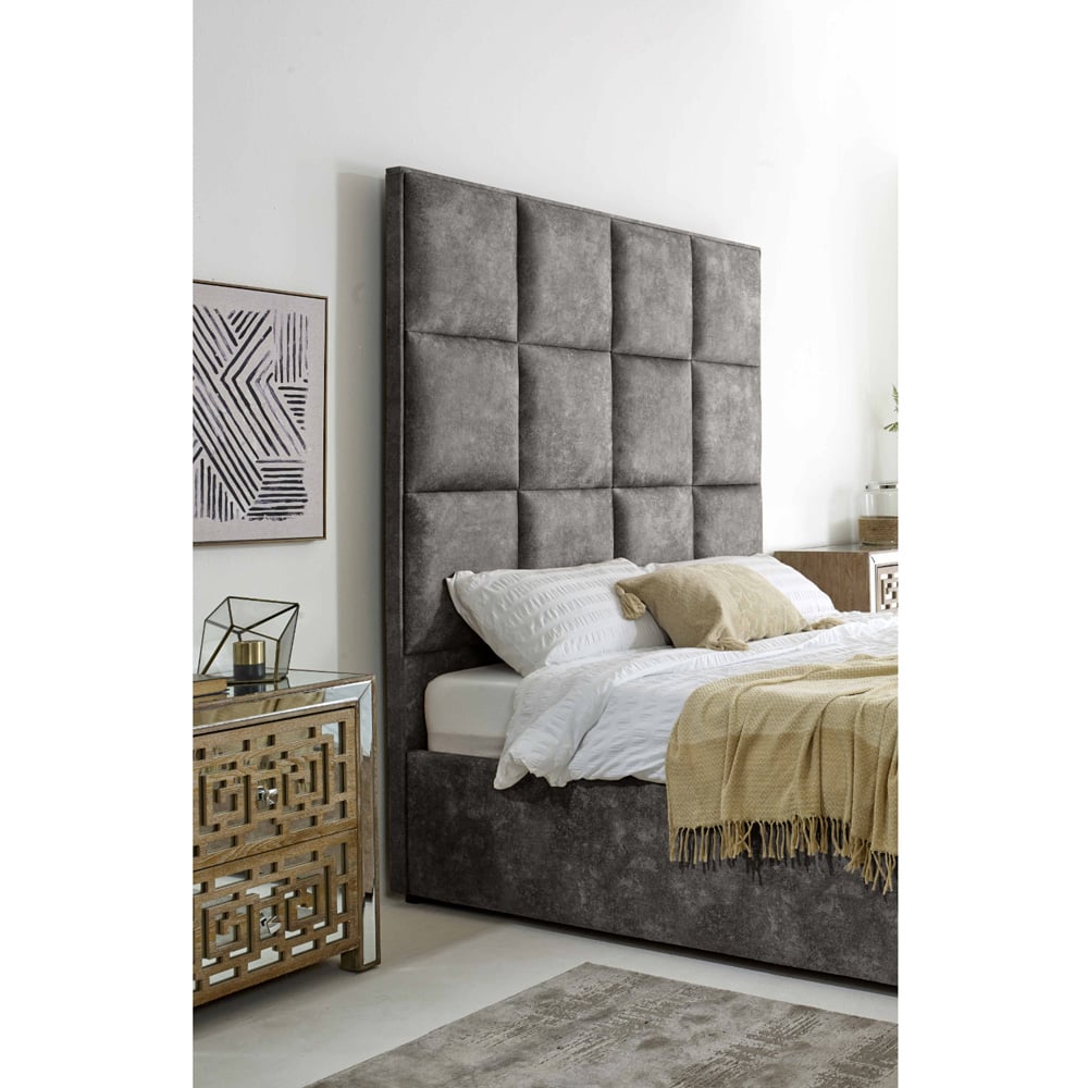 Eleganza Madelyn Super King Size Grey Oakland Fabric Bed Frame Image 4