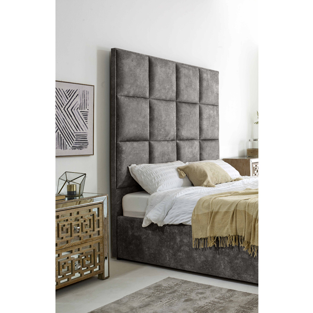 Eleganza Madelyn Double Grey Oakland Fabric Bed Frame Image 4