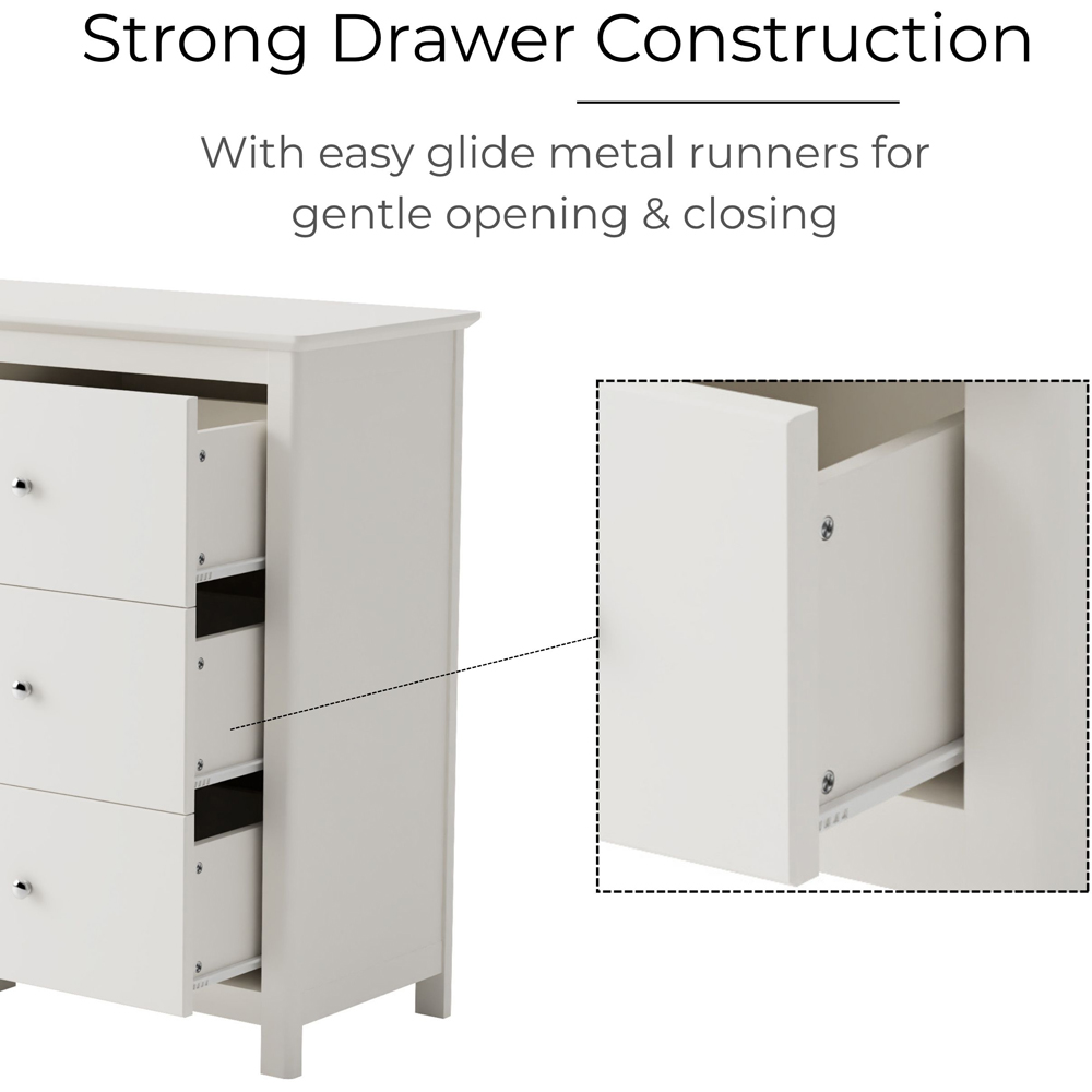 Core Products Nairn 6 Drawer White Wide Chest of Drawers Image 6
