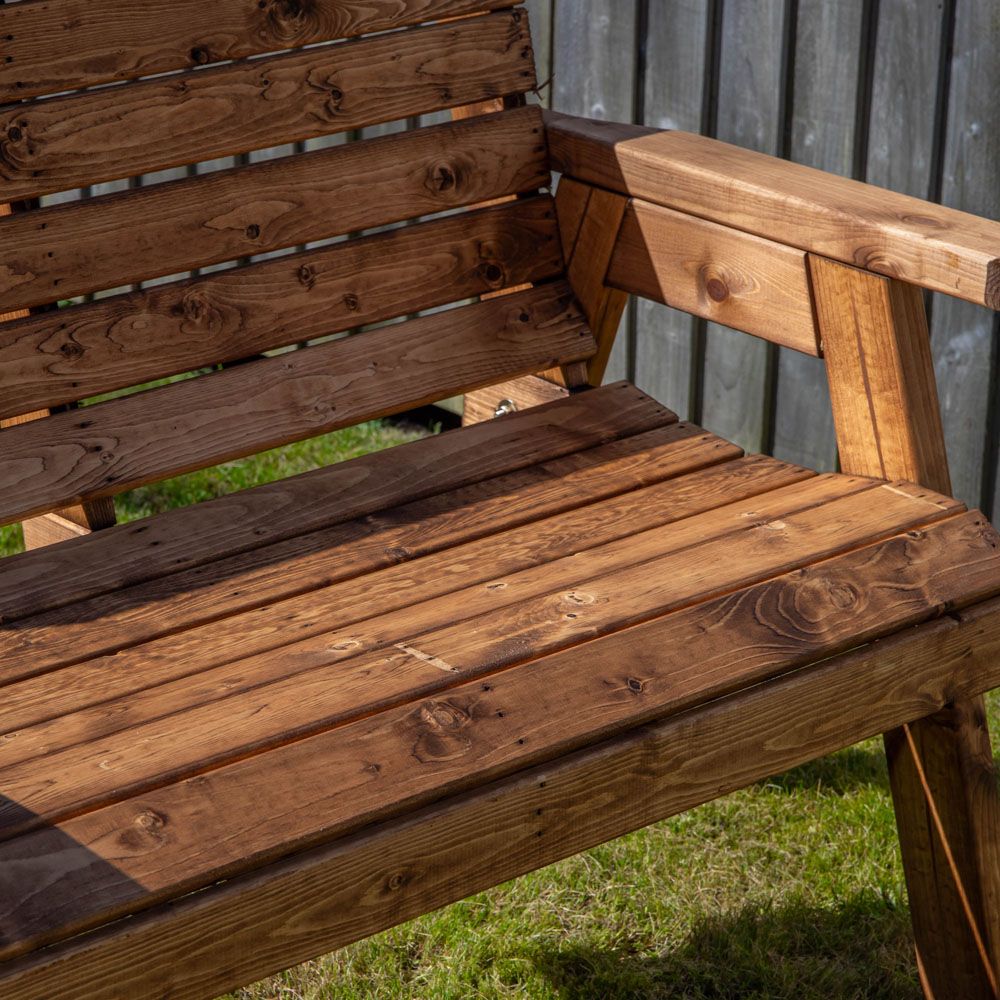 Samuel Alexander 2 Seater Rustic Wooden Garden Bench Image 7