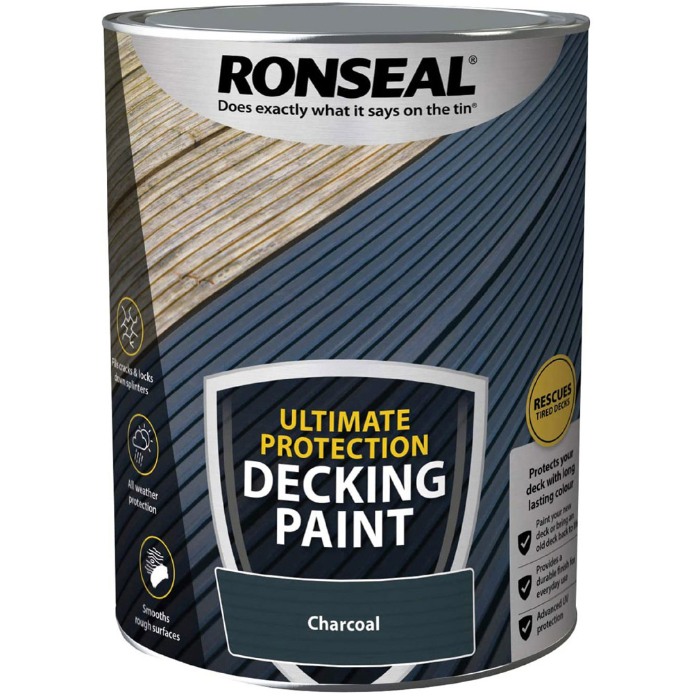 Ronseal Ultimate Protection Charcoal Decking Paint 5L Image 2