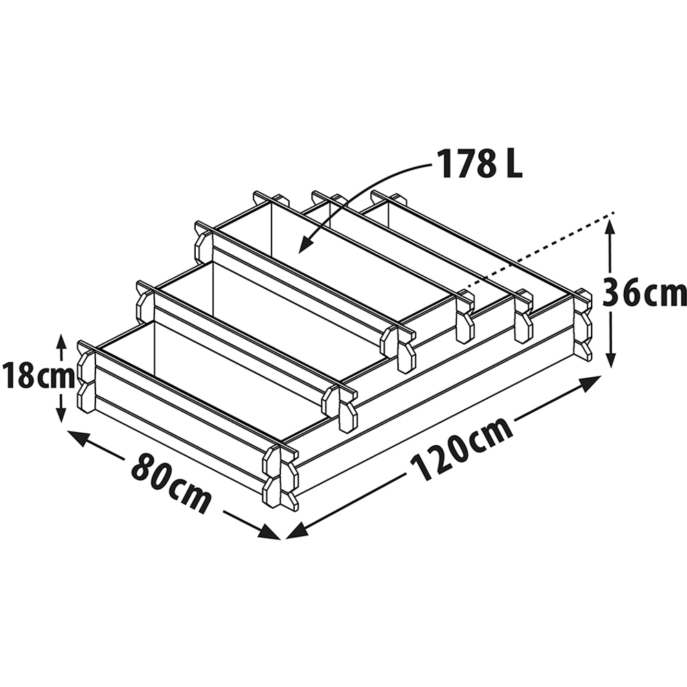 Cerland Angelic 3-Tier Wooden Podium Raised Garden Bed Image 3