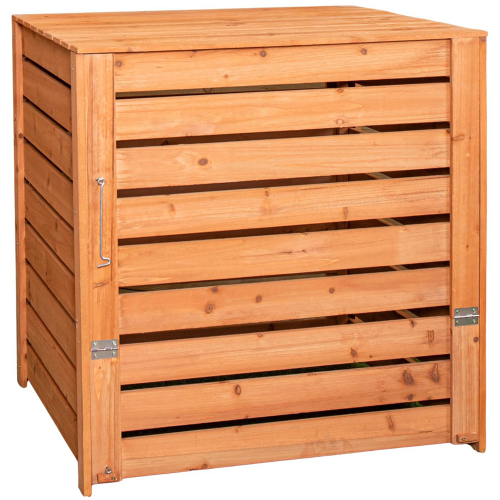 Samuel Alexander Large Wooden Garden Compost Bin with Removable Lid and Bottom Door 74 x 71cm Image 1