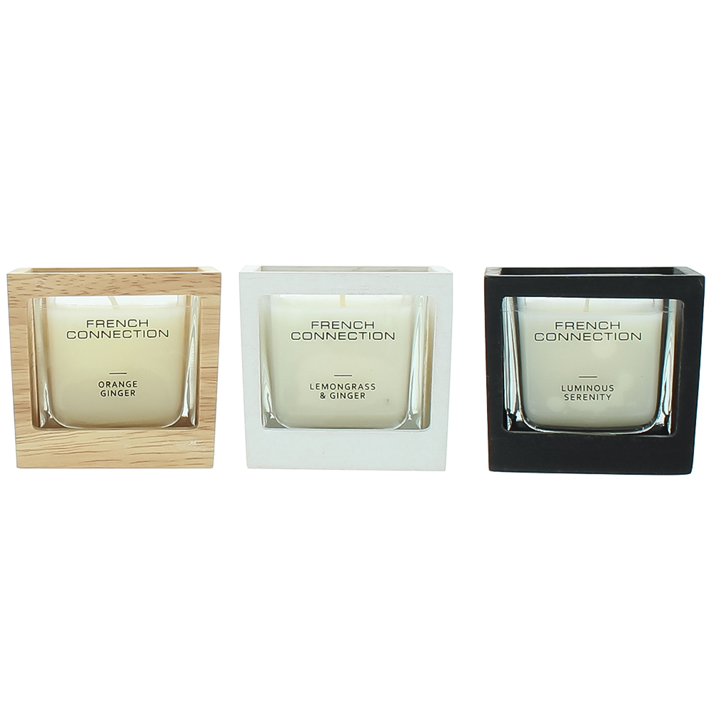 French Connection Wooden Collection Scented Candle 3 Piece Gift Set Image 2