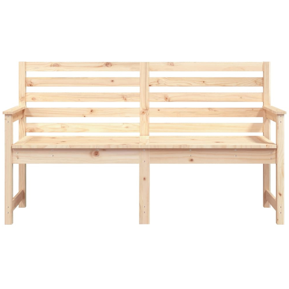 vidaXL Natural Solid Pine Wood Slatted Garden Bench 159.5 x 48 x 91.5cm Image 3
