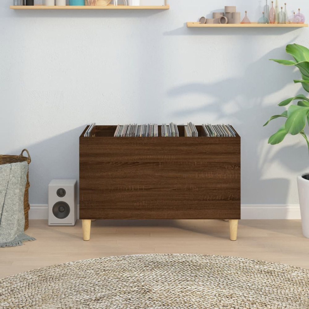 vidaXL Brown Oak Record Cabinet Image 7