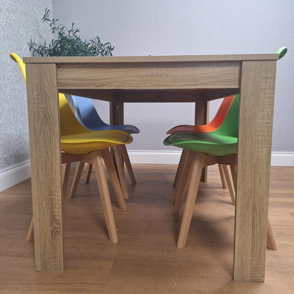 Kosy Koala 4 Seater Plastic and Faux Leather Dining Set Multicolour Image 7