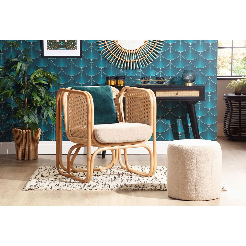 Desser Iconic Natural Latte Fabric Rattan Chair Image 5