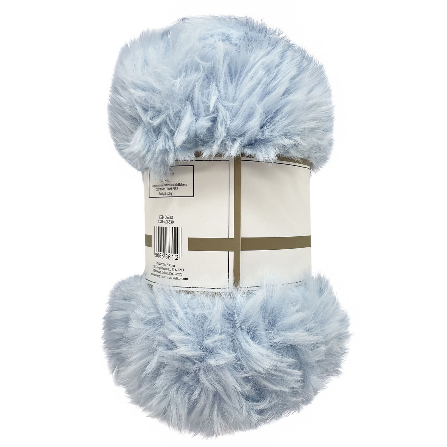 Chunky Faux Fur Yarn - Pale Blue Image 2