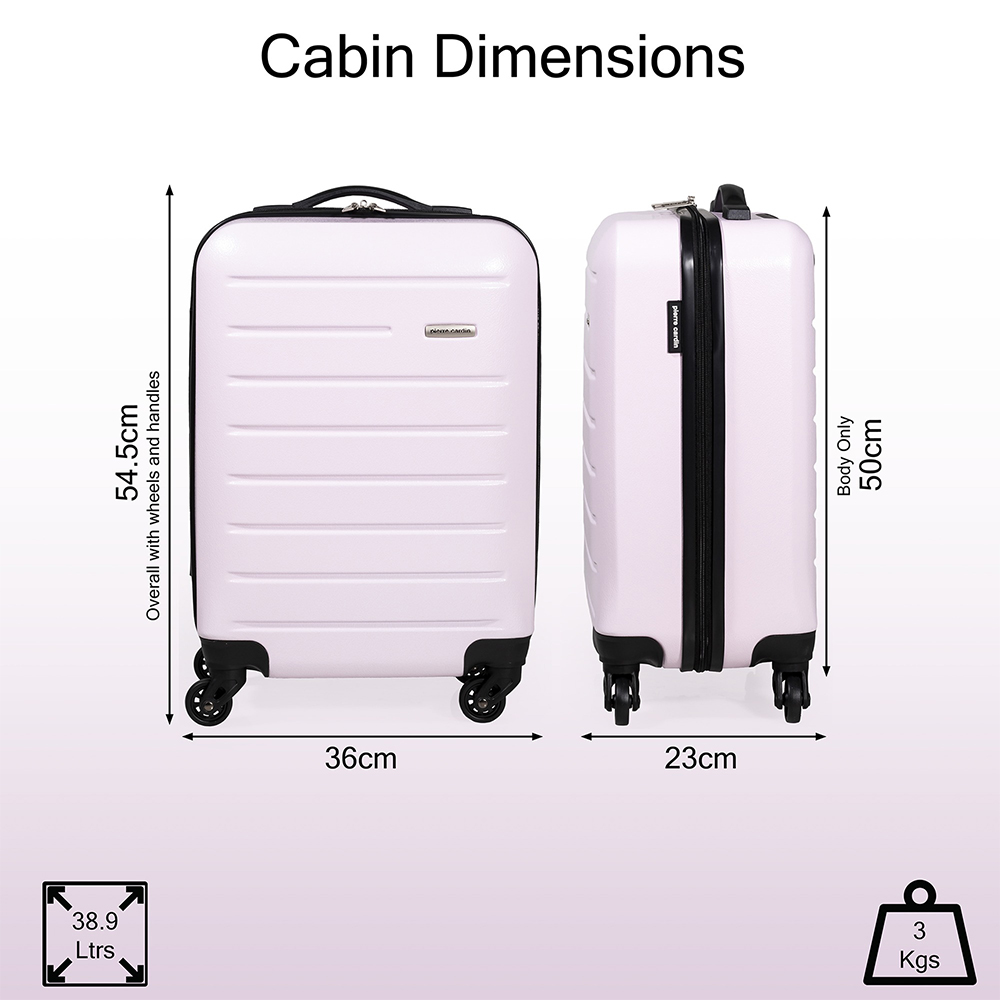 Pierre Cardin Voyager Small Pink Hard Shell Lightweight Trolley Suitcase Image 8