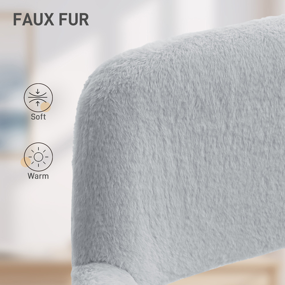 Portland Grey Faux Fur Height Adjustable Swivel Office Chair Image 6