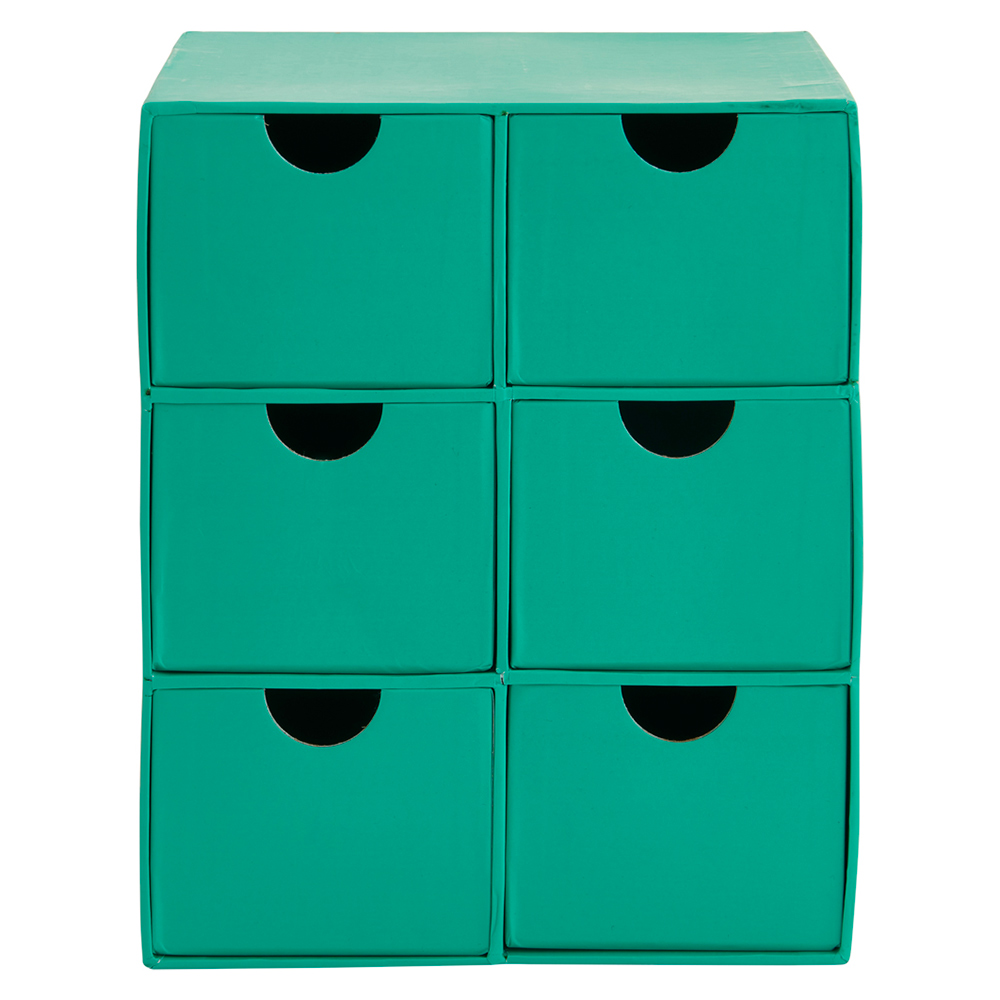 Wilko Green 6 Drawer Storage Image 1