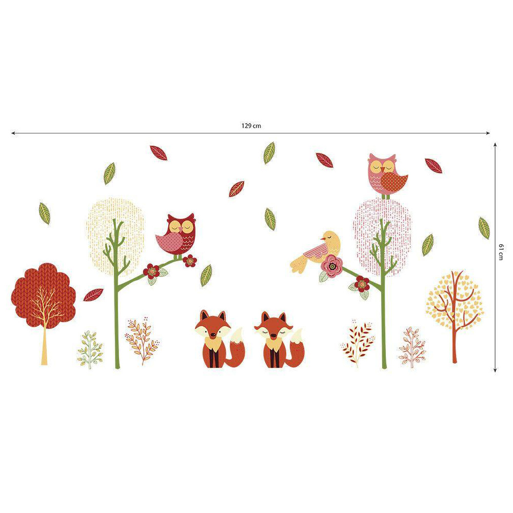 Walplus Kids Colourful Forest Creatures Self Adhesive Wall Stickers Image 5
